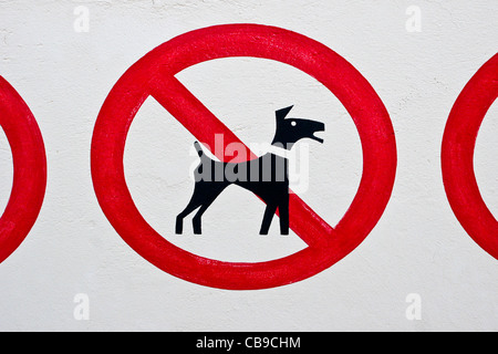 'No Cani ammessi' firmare Foto Stock