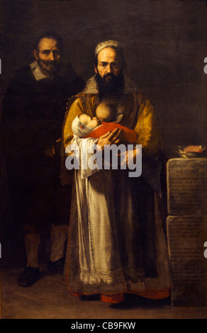 Magdalena Ventura con il marito e il figlio, Jose Jusepe de Ribera, 1631, Museo Nacional del Prado, Madrid, Spagna Foto Stock