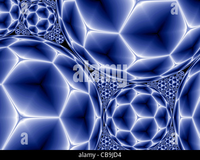 Palloni blu frattali generati utilizzando il ChaosPro programma calcolata Foto Stock