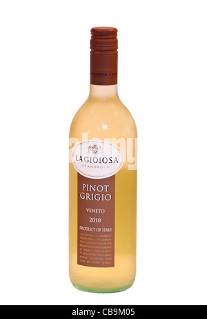 Bottiglia in vetro di italiano Lagioiosa Etamoras Pinot Grigio vino bianco Foto Stock