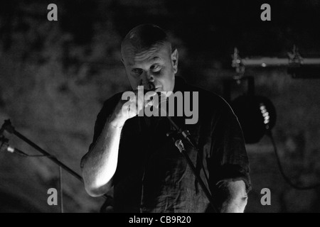 Roberto Gatto e il suo jazz band eseguire a Monte Compatri (Roma) Foto Stock