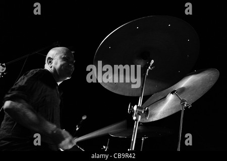 Roberto Gatto e il suo jazz band eseguire a Monte Compatri (Roma) Foto Stock