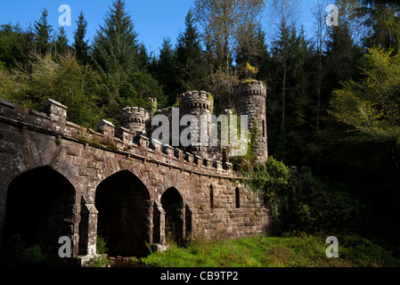 Torri Ballysaggartmore - Un ponte vittoriano follia, vicino a Lismore, nella contea di Waterford, Irlanda Foto Stock