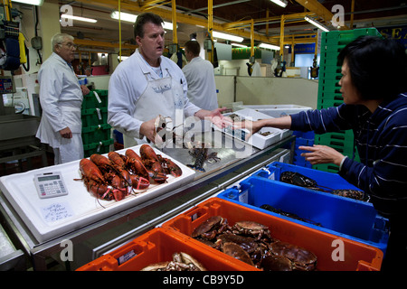 Mercato del Pesce di Billingsgate, London, Regno Unito Foto Stock