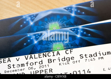 Champions League Biglietti per chelsea v valencia a Stamford Bridge Stadium Regno Unito Foto Stock