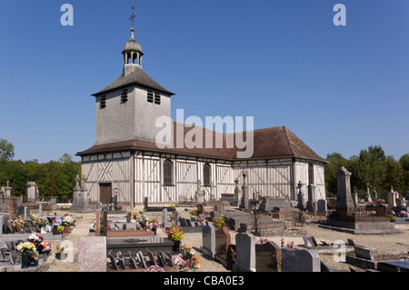 Il graticcio, chiesa di San Quintino in Mathaux nella regione di Champagne di Francia Foto Stock