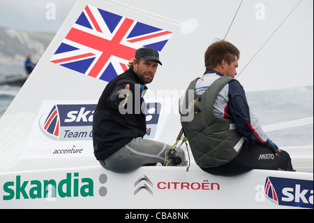 13.08.2011 Weymouth, Inghilterra. Weymouth e Portland International Regatta. Azione dal giorno finale di Londra 2012 Olympic Foto Stock