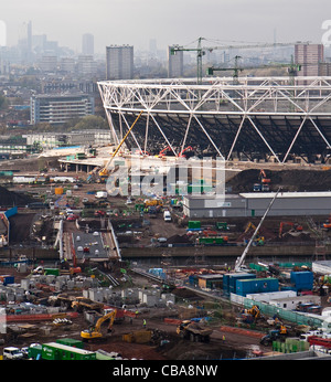 Nov 2009 - Olympic Park, Londra - veduta aerea Olympic Stadium in costruzione per la prossima estate 2012 giochi Foto Stock