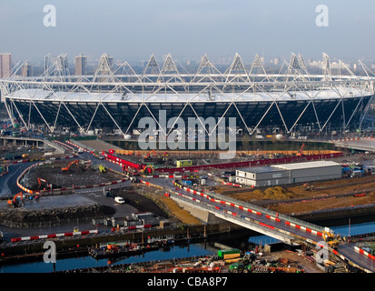 18.11.2010. Olympic Park, Londra. Veduta aerea del Parco Olimpico in costruzione a Stratford, a est di Londra. Foto Stock