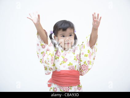 Ragazza in Yukata Foto Stock