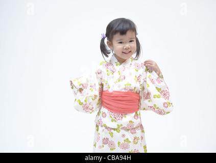 Ragazza in Yukata Foto Stock