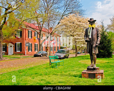 William Penn statua, Armeria storica, New Castle, Delaware, STATI UNITI D'AMERICA Foto Stock