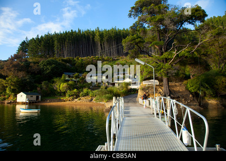 Lochmara Lodge, Marlborough Sounds, Isola del Sud, Nuova Zelanda Foto Stock