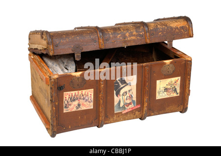 Arte antica di sfondo nella casella nera marrone vicino al petto contenitore colore decorazione design decorativo apparecchiature sporche arredamento completo g Foto Stock