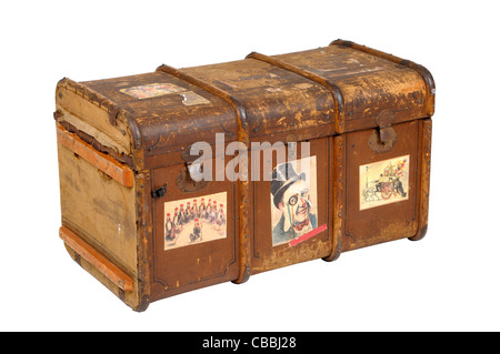 Arte antica di sfondo nella casella nera marrone vicino al petto contenitore colore decorazione design decorativo apparecchiature sporche arredamento completo g Foto Stock