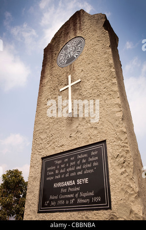 India, Nagaland, Khonoma, memoriale Khrisanisa Seyie, primo presidente del Nagaland Governo federale Foto Stock