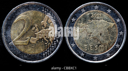 2 Euro moneta, Estonia, 2011 Foto Stock