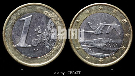 1 Euro moneta, Finlandia, 2000 Foto Stock