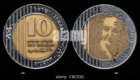 Dieci nuovi Sheqalim coin, Israele, 1995 Foto Stock