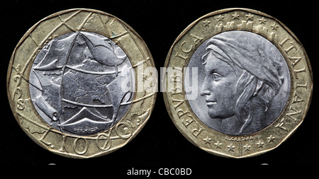 1000 Lire coin, Italia, 1998 Foto Stock