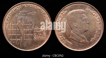 1 Qirsh coin, Giordania Foto Stock