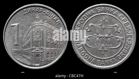 1 Dinar coin, Serbia, 2004 Foto Stock