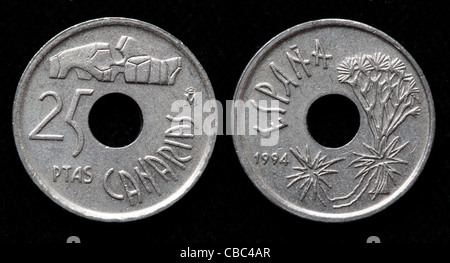 25 pesetas Coin, Spagna, 1994 Foto Stock