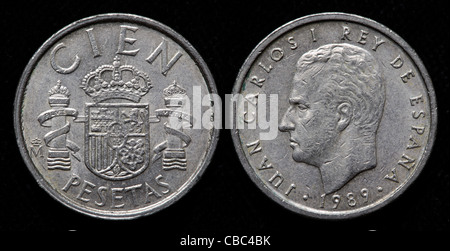 100 pesetas Coin, Spagna, 1989 Foto Stock