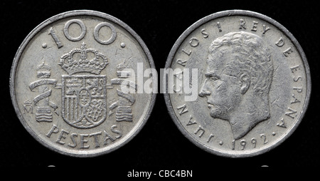 100 pesetas Coin, Spagna, 1992 Foto Stock