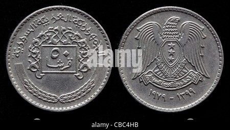 50 piastre coin, Siria, 1979 Foto Stock