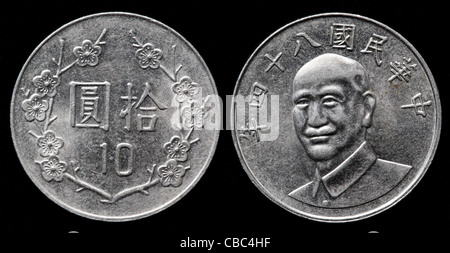 10 yuan moneta, Taiwan Foto Stock