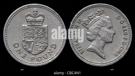 1 libbra di moneta, UK, 1988 Foto Stock