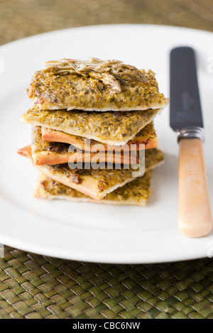 Pizza di asparagi Foto Stock