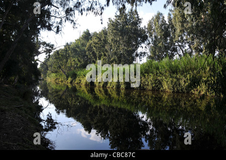 Israele, Hadera streaming di un corso d acqua stagionali riserva naturale Foto Stock