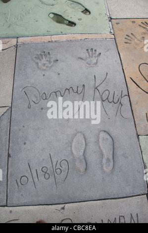 Danny Kaye lato piedi stampe pavimentazione Teatro Cinese di Hollywood Boulevard Los Angeles Foto Stock