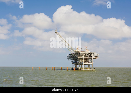 Il gas naturale o metano nelle piattaforme di Mobile Bay Alabama Foto Stock
