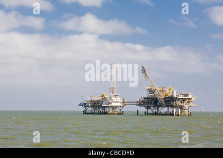 Il gas naturale o metano nelle piattaforme di Mobile Bay Alabama Foto Stock