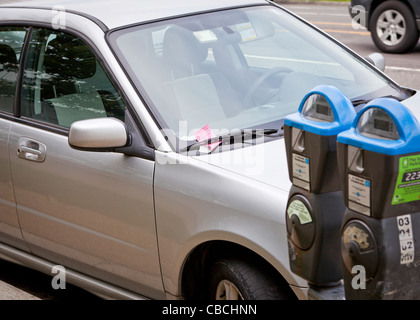 Parcheggio violazione ticket su auto - Washington DC, Stati Uniti d'America Foto Stock