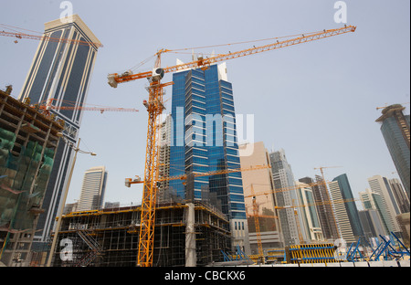 Sito di costruzione a Doha in Qatar Foto Stock