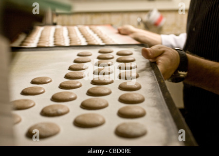Pane appena sfornato macaron i cookie Foto Stock