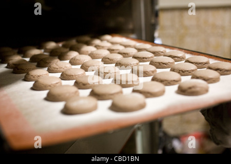 Pane appena sfornato macaron i cookie Foto Stock