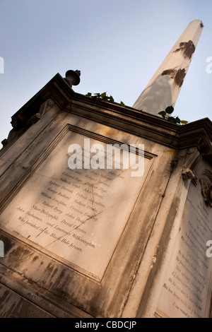 India Bengala Occidentale, Calcutta, Chiesa di San Giovanni Evangelista (1787) buco nero di Caclutta Memorial Foto Stock