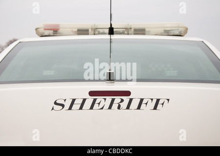 Estremità posteriore di uno sceriffo di auto di pattuglia Foto Stock