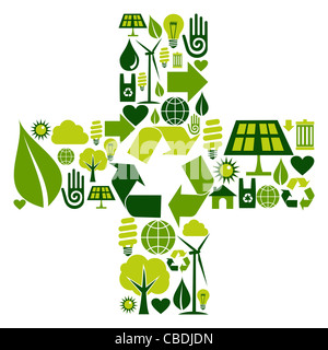 Simbolo somma fatta con ambientale set di icone Foto Stock