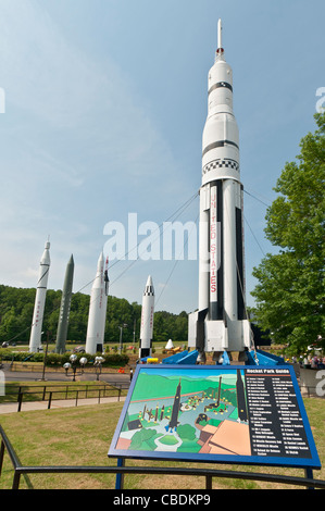 In Alabama, Huntsville, U.S. Space & Rocket Center, Rocket Park, Saturno 1B rocket Foto Stock