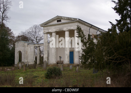 Chiesa palladiana di San Lorenzo da Nicholas Revett, Ayot St Lawrence, Hertfordshire, Inghilterra Foto Stock