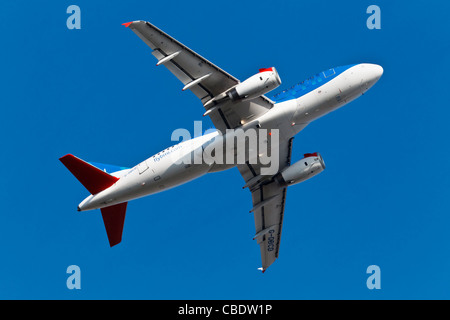 Un Airbus A319 della compagnia aerea del Regno Unito BMI Foto Stock