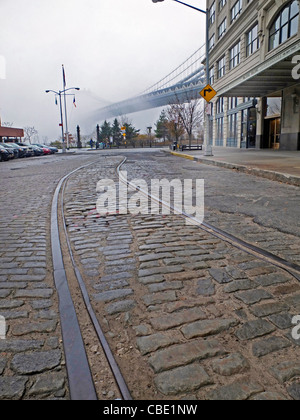 Manhattan Bridge Brooklyn NY Foto Stock