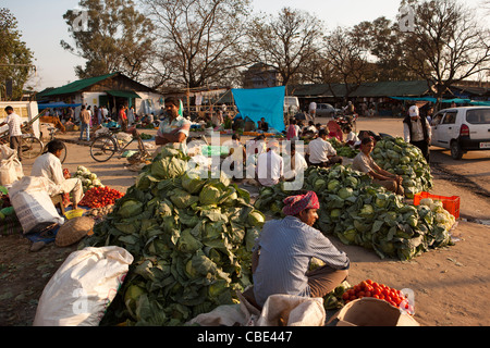 India, Arunachal Pradesh, East Siang District, Pasighat, mercato ortofrutticolo, coltivati localmente produrre sulla vendita Foto Stock