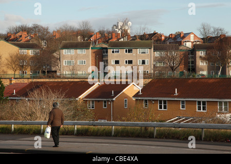 Sociali e abitazioni private in Sneinton, Nottingham, Inghilterra, Regno Unito Foto Stock